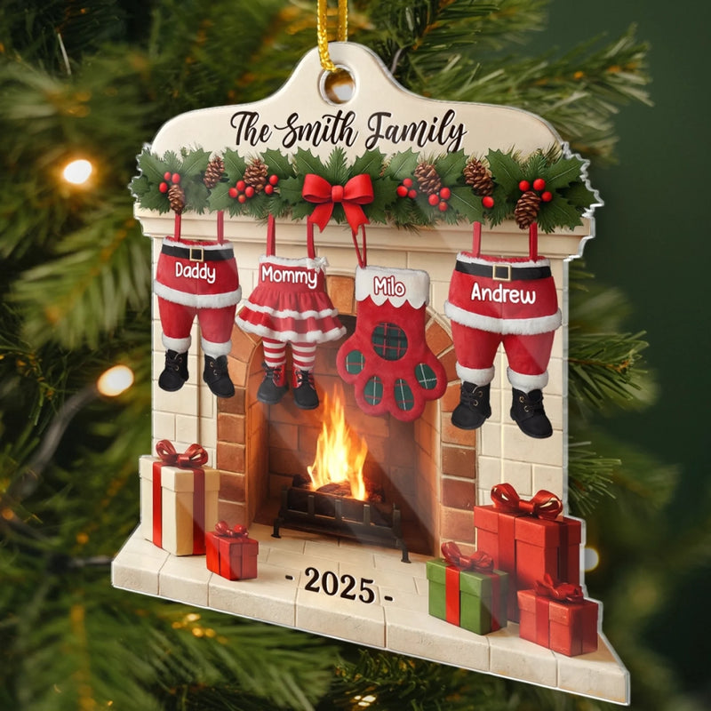 Custom Acrylic Ornament - Personalized Christmas Birthday Gifts For Mom, Dad, Brother, Sister, Kids - Love Gathers Where We Are