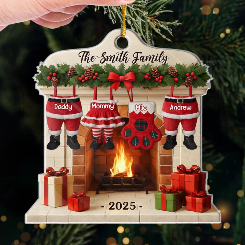 Custom Acrylic Ornament - Personalized Christmas Birthday Gifts For Mom, Dad, Brother, Sister, Kids - Love Gathers Where We Are