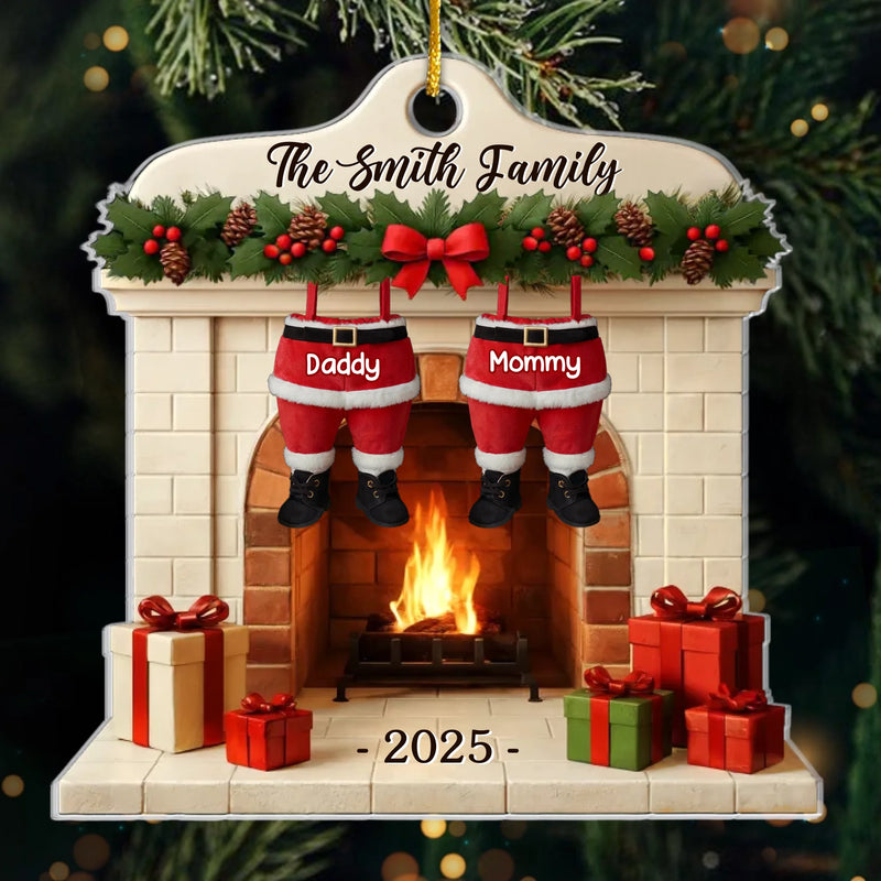 Custom Acrylic Ornament - Personalized Christmas Birthday Gifts For Mom, Dad, Brother, Sister, Kids - Love Gathers Where We Are