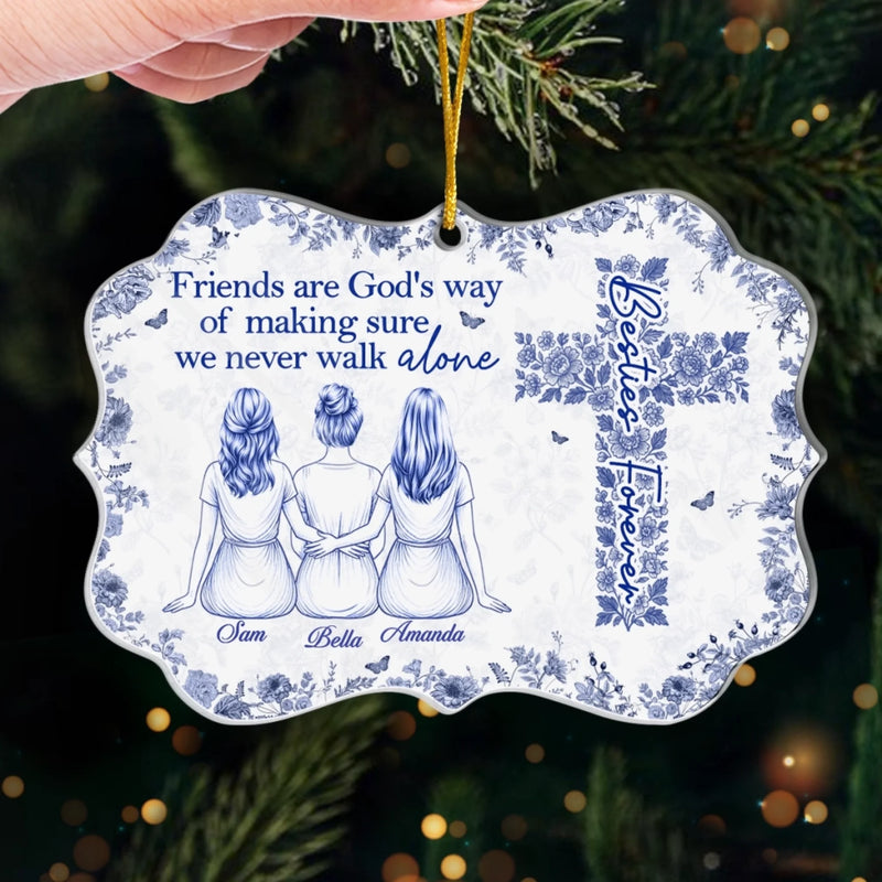 Custom Acrylic Ornament - Personalized Best Friend Christmas Birthday Gifts For Women, Besties, Sisters, BFF - Wrapped In Friendship And Joy