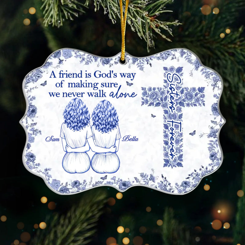 Custom Acrylic Ornament - Personalized Best Friend Christmas Birthday Gifts For Women, Besties, Sisters, BFF - Wrapped In Friendship And Joy