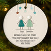 Custom Sea Glass Ceramic Ornament - Personalized Best Friend Christmas Birthday Gifts For Women, Besties, Sisters, BFF, Beach Lovers - Smoothed By Time Together