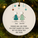 Custom Name Friendship Gifts for Best Friends - Personalized Ceramic Ornament