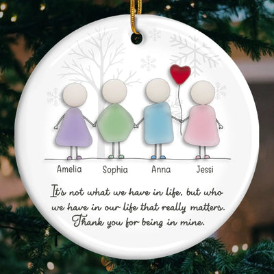 Custom Sea Glass Ceramic Ornament - Personalized Best Friend Christmas Birthday Gifts For Women, Besties, Sisters, BFF, Beach Lovers - Tides Of Our Friendship