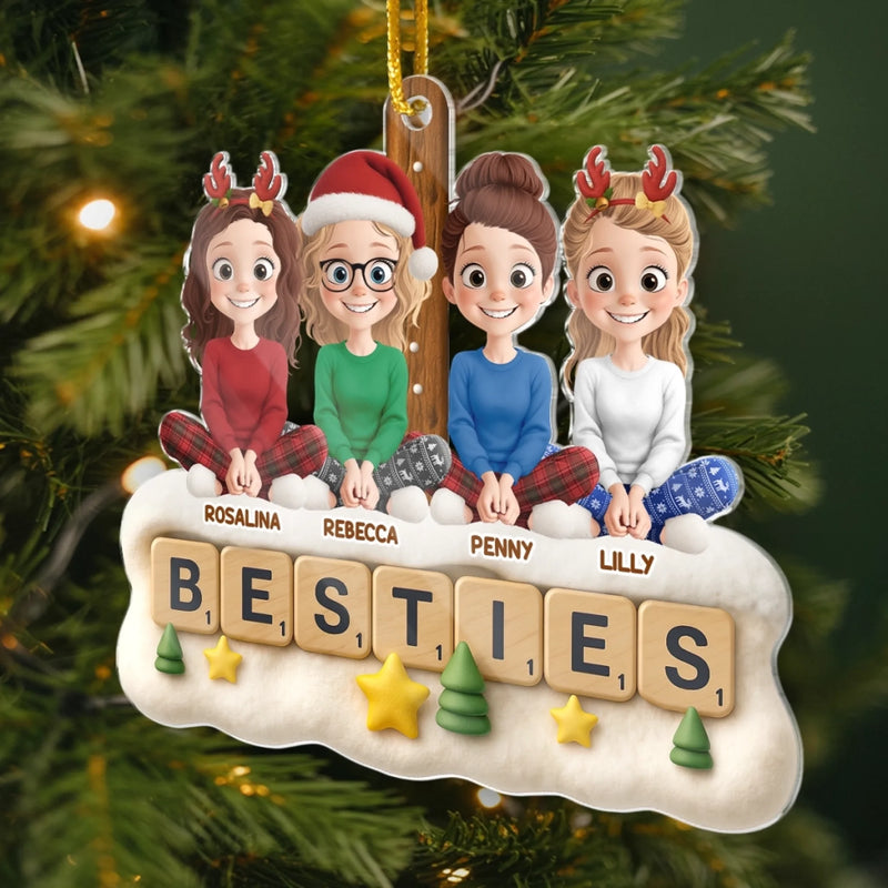 Custom Acrylic Ornament - Personalized Best Friend Christmas Birthday Gifts For Women, Besties, Sisters, BFF - Through Every Storm Still Us