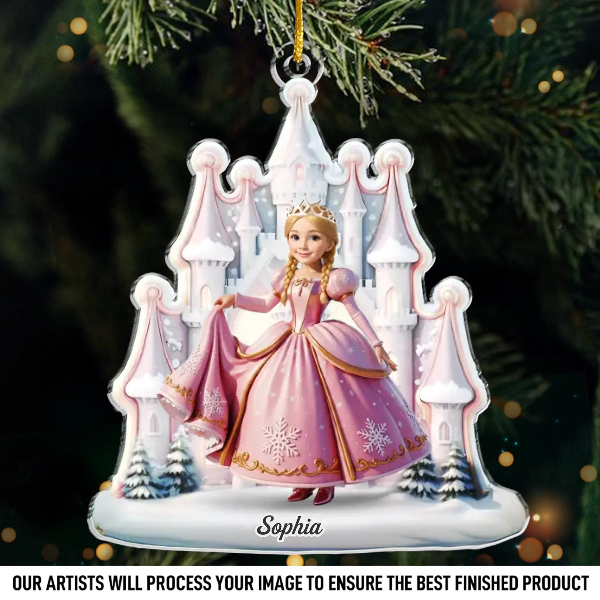 Custom Photo Acrylic Ornament -  Personalized Christmas Birthday Gifts For Kids - Dream Big In My Doll World