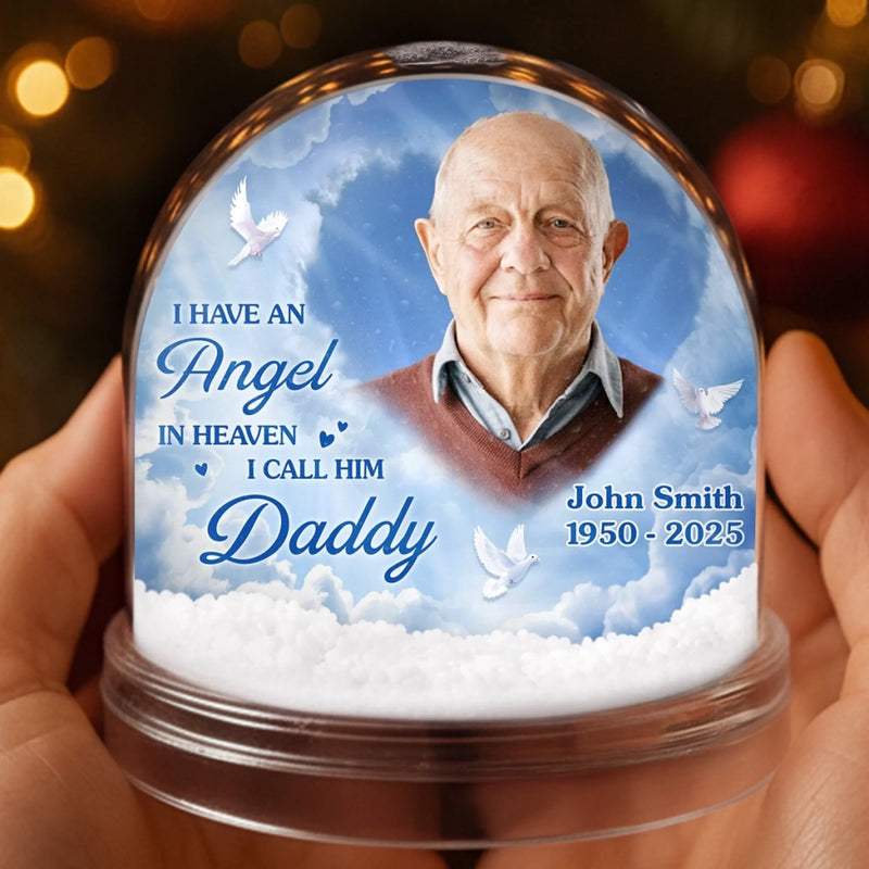 Custom Photo Acrylic Snow Globe - Personalized Christmas Memorial Sympathy Gifts For Loss Of Mom, Dad - Your Light Still Guides My Way
