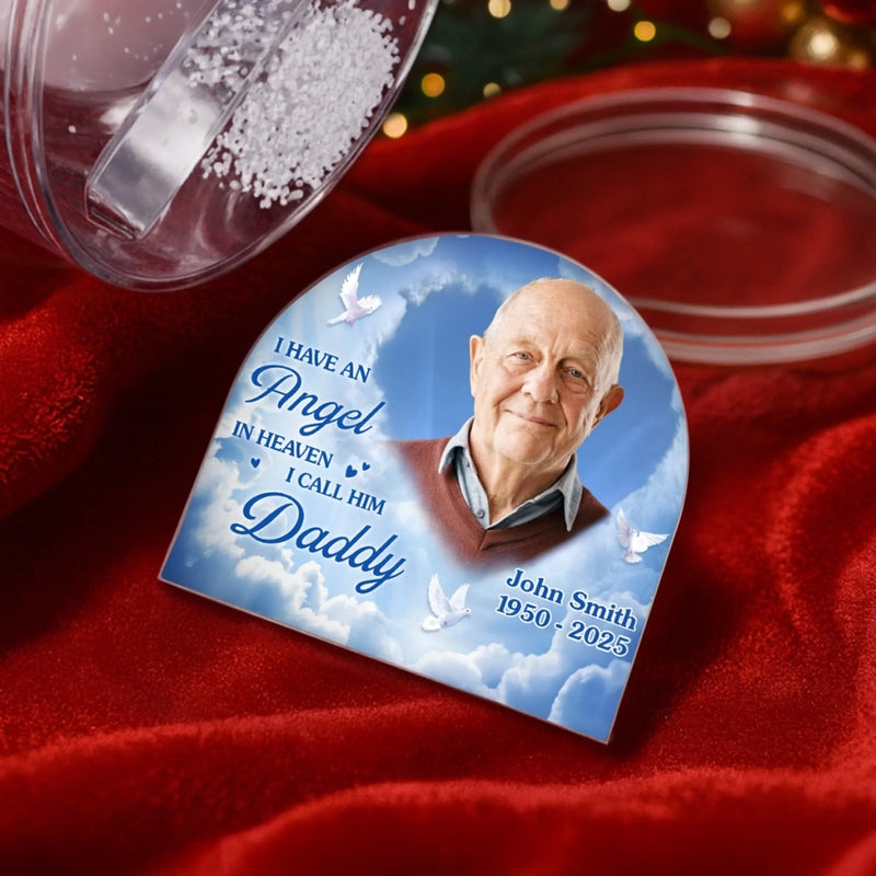 Custom Photo Acrylic Snow Globe - Personalized Christmas Memorial Sympathy Gifts For Loss Of Mom, Dad - Your Light Still Guides My Way