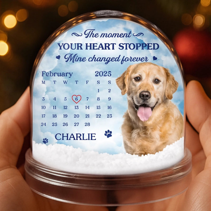 Custom Photo Acrylic Snow Globe - Personalized Pet Christmas Memorial Sympathy Gifts For Dogs, Cats - Your Love Still Walks Beside Me