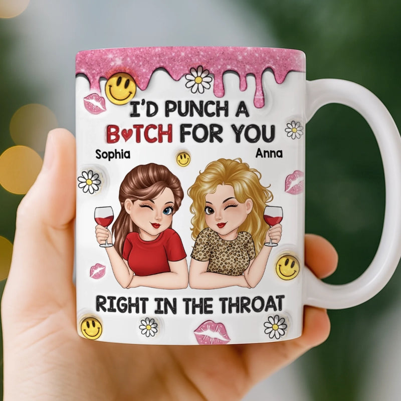 Custom Mug - Personalized Best Friend Birthday Gifts For Women, Besties, Sisters, BFF - Laugh More With You