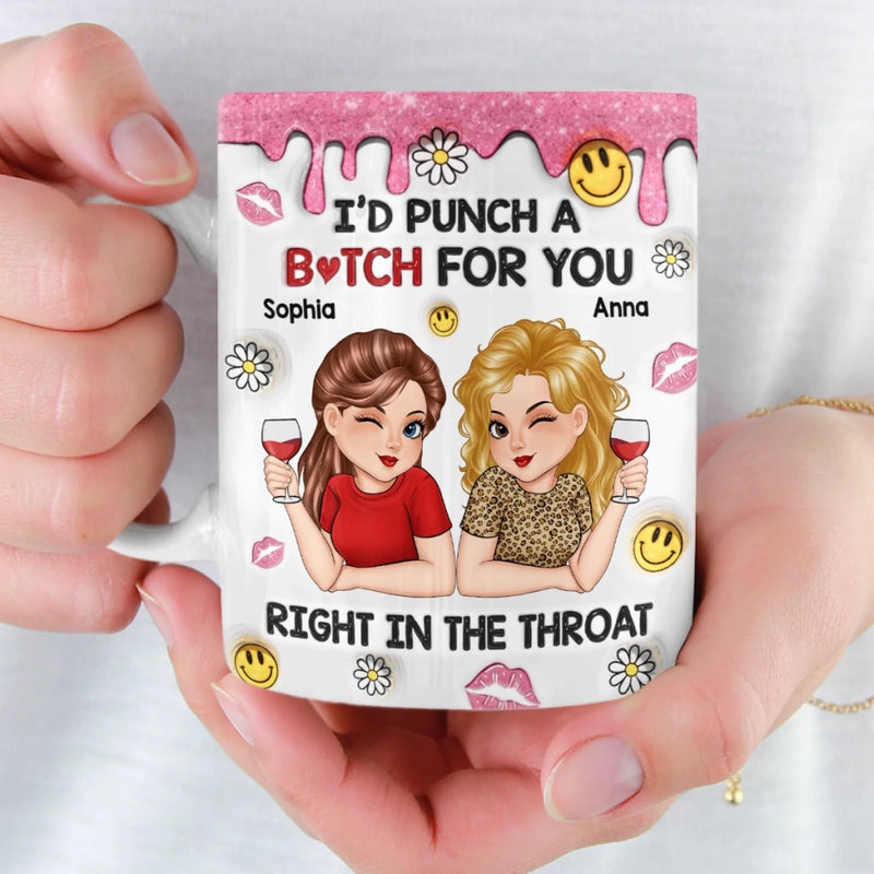 Custom Mug - Personalized Best Friend Birthday Gifts For Women, Besties, Sisters, BFF - Laugh More With You