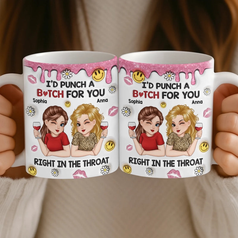 Custom Mug - Personalized Best Friend Birthday Gifts For Women, Besties, Sisters, BFF - Laugh More With You