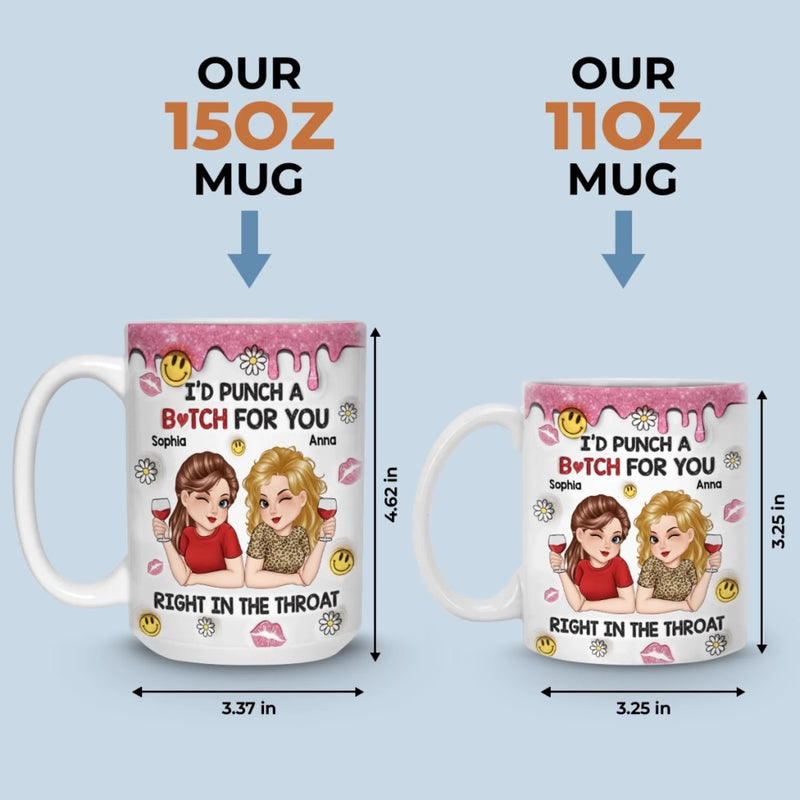 Custom Mug - Personalized Best Friend Birthday Gifts For Women, Besties, Sisters, BFF - Laugh More With You