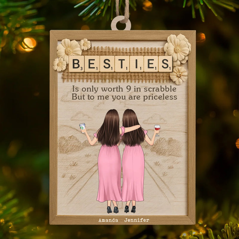 Custom Wood Ornament - Personalized Best Friend Christmas Birthday Gifts For Women, Besties, Sisters, BFF - Your Presence Feels Like Home