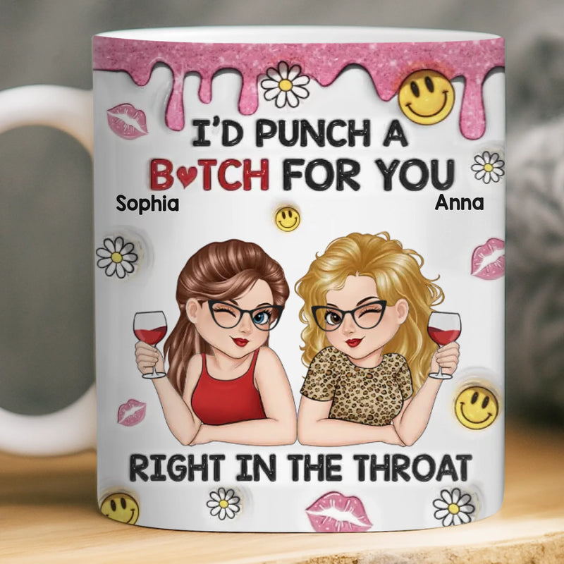 Custom Mug - Personalized Best Friend Birthday Gifts For Women, Besties, Sisters, BFF - Laugh More With You