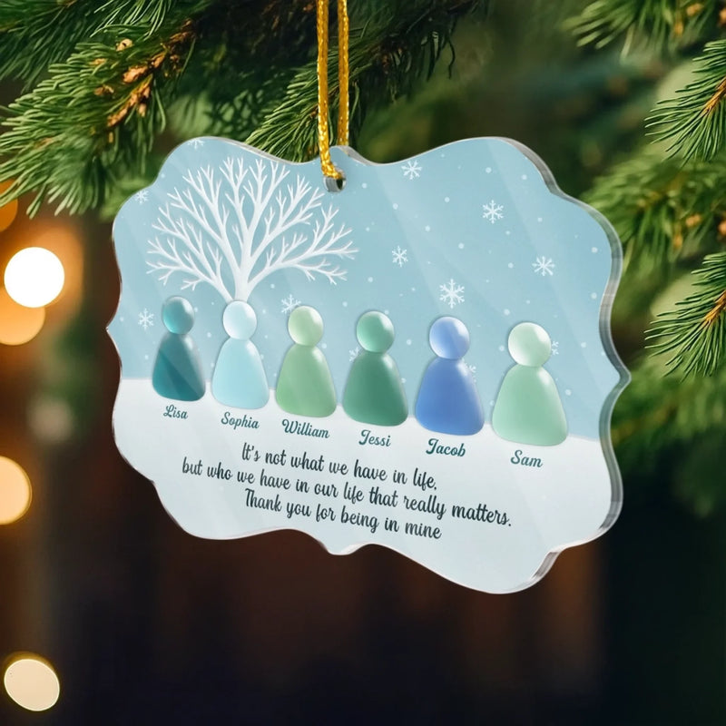 Custom Sea Glass Acrylic Ornament - Personalized Best Friend Christmas Birthday Gifts For Women, Besties, Sisters, BFF, Beach Lovers - Beautifully Weathered Together