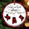 Custom Long Distance Ceramic Ornament - Personalized Best Friend Christmas Birthday Gifts For Women, Besties, Sisters, BFF - Together No Matter Where
