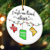 Custom Long Distance Ceramic Ornament - Personalized Best Friend Christmas Birthday Gifts For Women, Besties, Sisters, BFF - Miles Apart Still Connected
