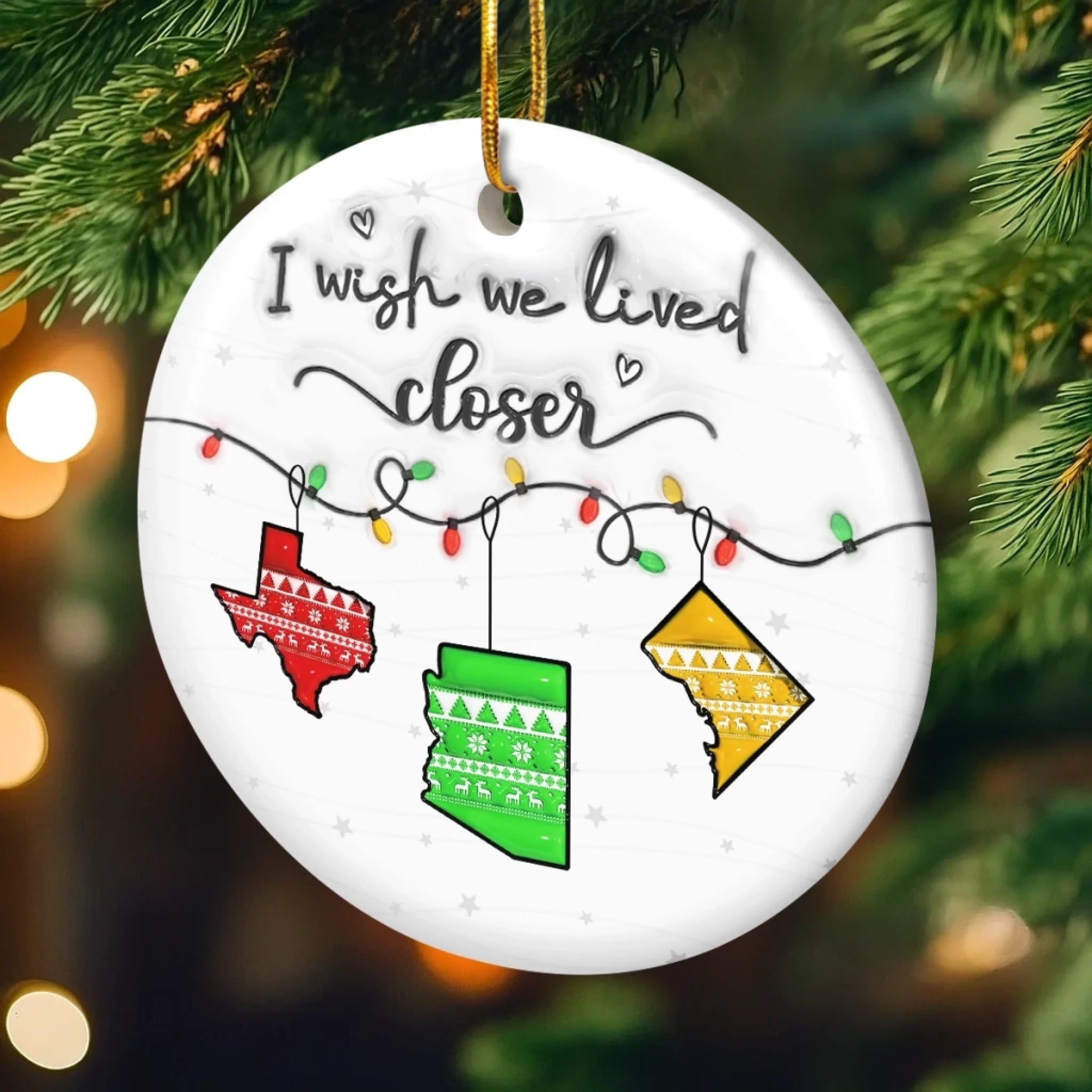 Personalized Long Distance Best Friend Ornament