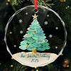 Custom Sea Glass Circle Glass Ornament -   Personalized Christmas Birthday Gifts For Mom, Dad, Brother, Sister, Kids, Beach Lovers - Peace By The Waves