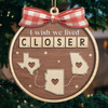 Custom Long Distance Wood Ornament - Personalized Best Friend Birthday Gifts For Women, Besties, Sisters, BFF - Across Borders Our Bond Remains