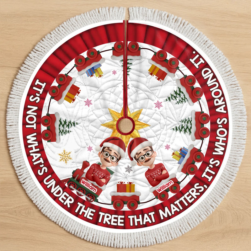 Custom Tree Skirt - Personalized Christmas Birthday Gifts For Family, Dog Cat Lovers - Paws, People And Pure Joy