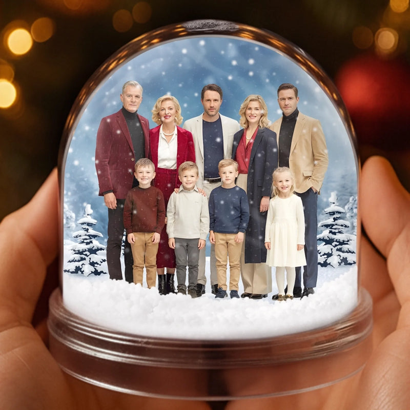 Custom Photo Acrylic Snow Globe - Personalized  Christmas Birthday Gifts For Family, Dog Cat Lovers - Forever Frozen In Love