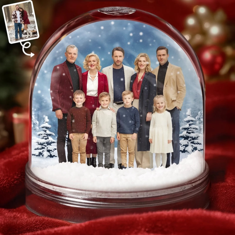 Custom Photo Acrylic Snow Globe - Personalized  Christmas Birthday Gifts For Family, Dog Cat Lovers - Forever Frozen In Love