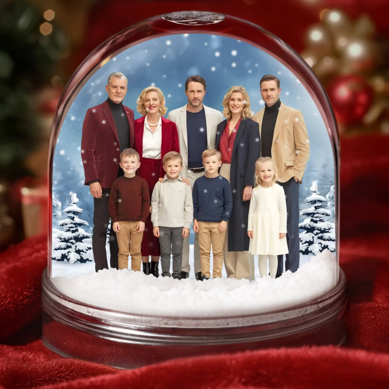 Custom Photo Acrylic Snow Globe - Personalized  Christmas Birthday Gifts For Family, Dog Cat Lovers - Forever Frozen In Love