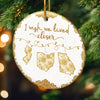 Custom Long Distance Ceramic Ornament - Personalized Best Friend Christmas Birthday Gifts For Women, Besties, Sisters, BFF - Wish You Lived Nearby