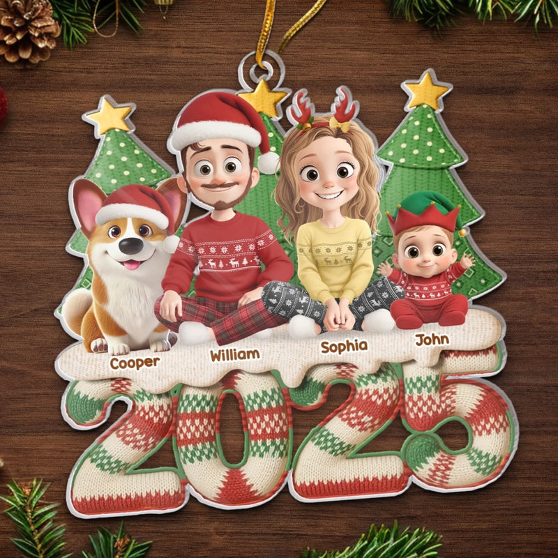 Custom Acrylic Ornament - Personalized Christmas Birthday Gifts For Family, Dog Cat Lovers - A Perfectly Imperfect Family