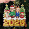 Custom Crochet Acrylic Ornament - Personalized Christmas Birthday Gifts For Family, Dog Cat Lovers - The Golden Year Of Us