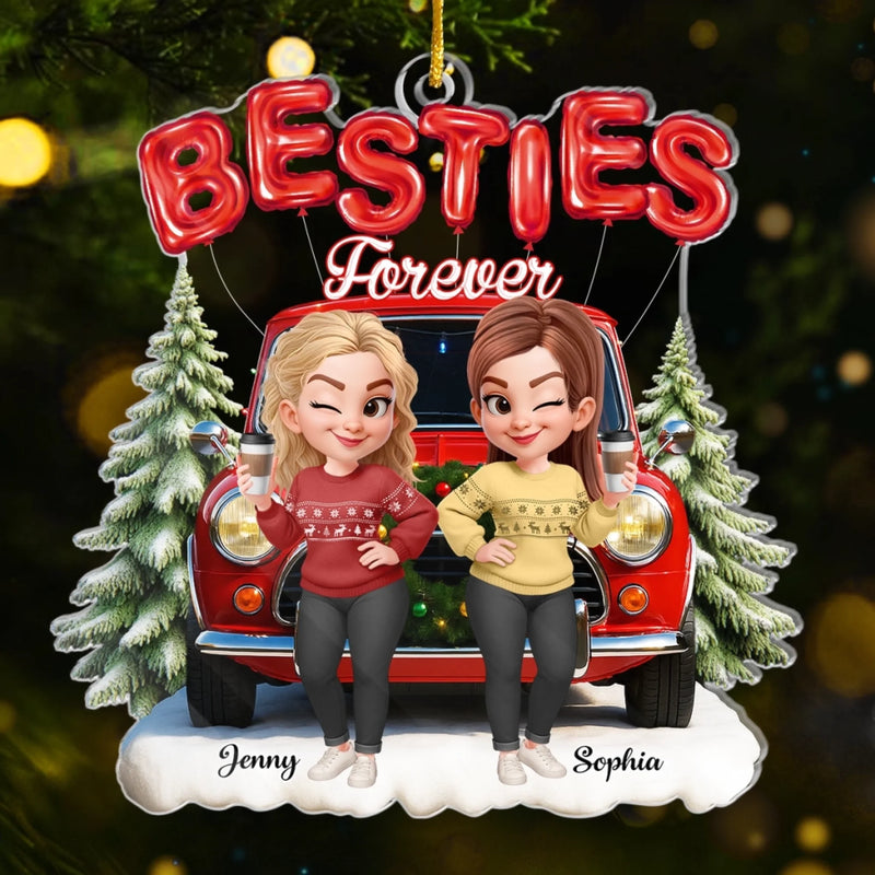 Custom Acrylic Ornament - Personalized Best Friend Christmas Birthday Gifts For Women, Besties, Sisters, BFF - Twinkling Nights Shared With Friends