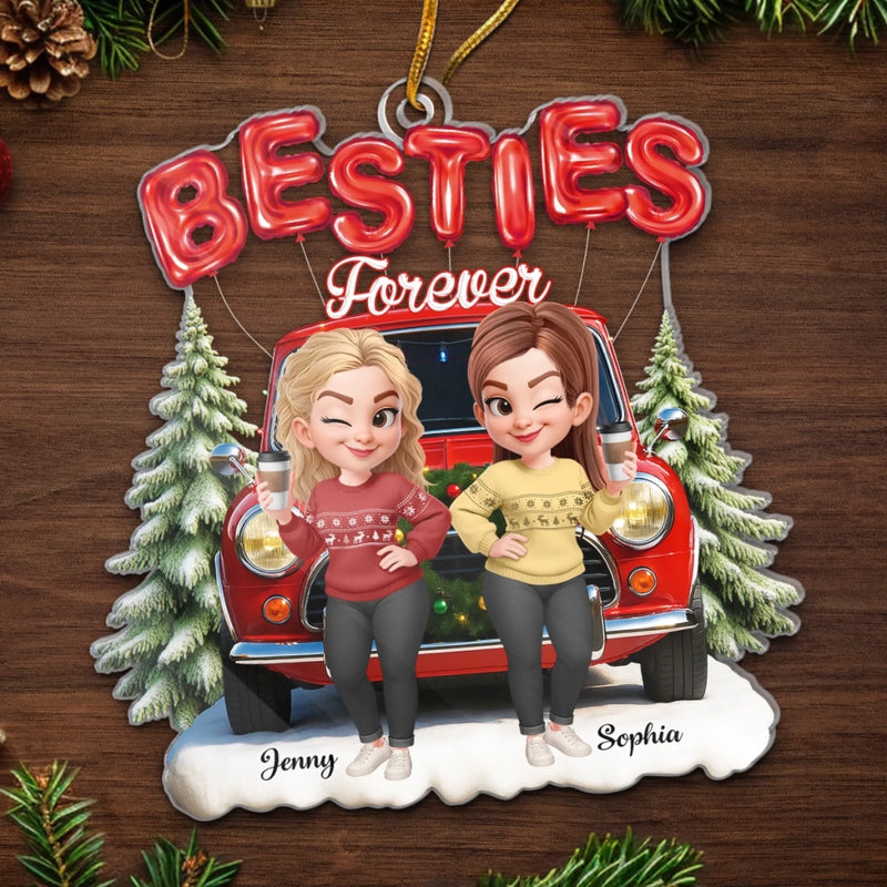 Custom Acrylic Ornament - Personalized Best Friend Christmas Birthday Gifts For Women, Besties, Sisters, BFF - Twinkling Nights Shared With Friends