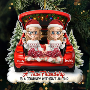 Custom Acrylic Ornament - Personalized Best Friend Christmas Birthday Gifts For Women, Besties, Sisters, BFF - Snowflakes Dance With Our Laughter