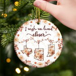 Custom Long Distance Ceramic Ornament - Personalized Best Friend Christmas Birthday Gifts For Women, Besties, Sisters, BFF - Space Between Love Within