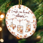 Custom Long Distance Ceramic Ornament - Personalized Best Friend Christmas Birthday Gifts For Women, Besties, Sisters, BFF - Space Between Love Within
