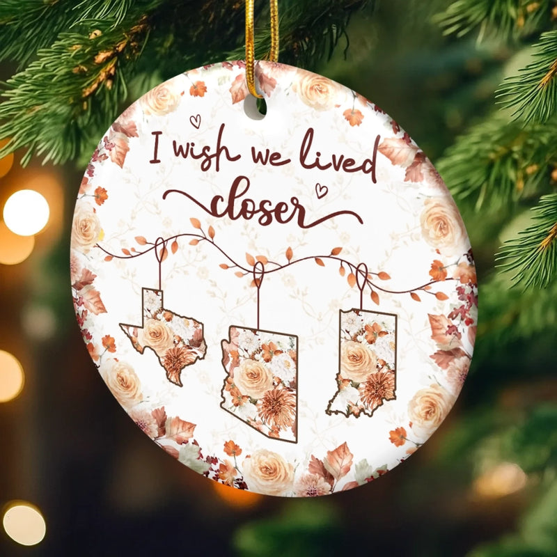 Custom Long Distance Ceramic Ornament - Personalized Best Friend Christmas Birthday Gifts For Women, Besties, Sisters, BFF - Space Between Love Within