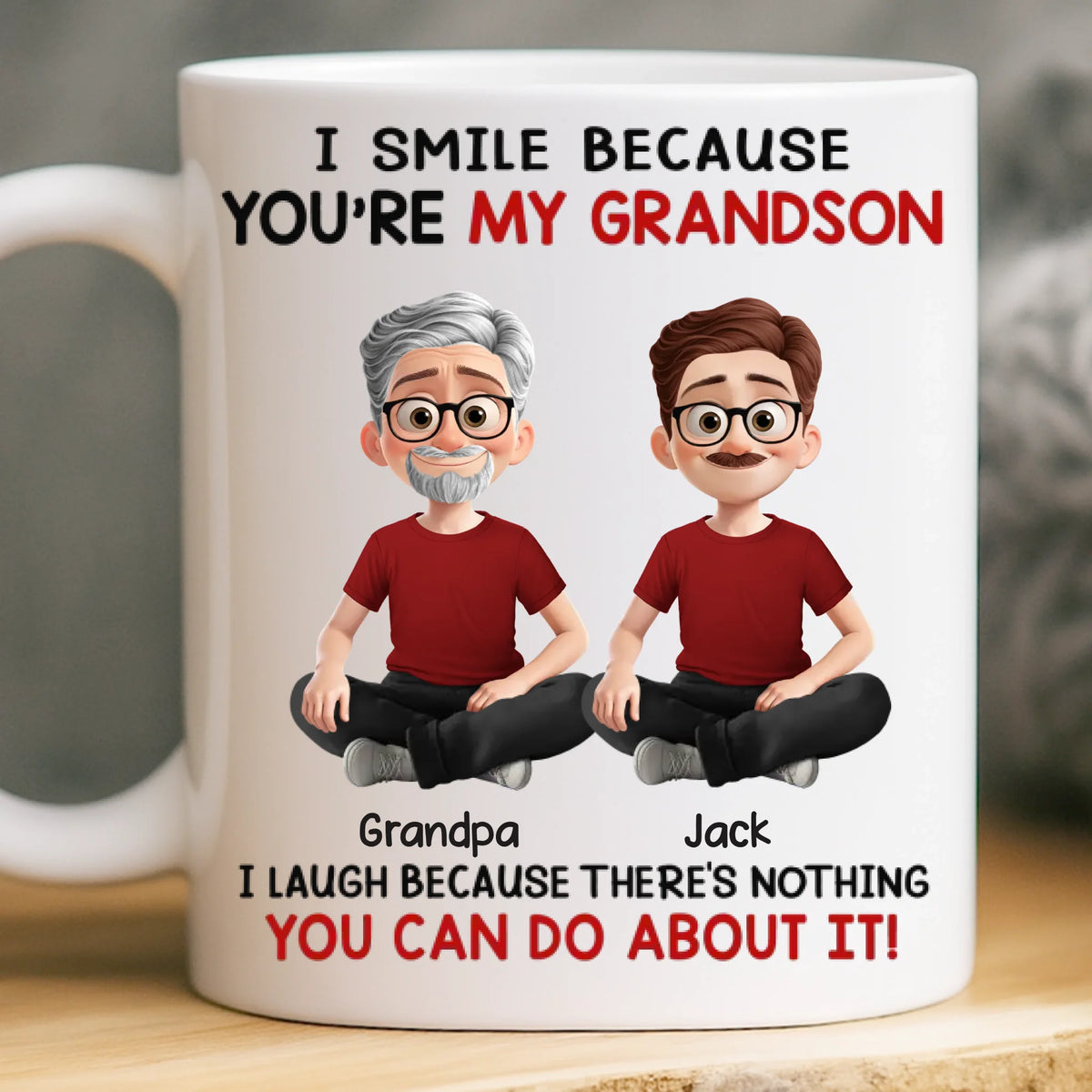 Custom Mug - Personalized Christmas Birthday Gifts For Grandpa, Grandma, Grandson, Granddaughter - Generations Of Warmth