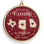 Custom Long Distance Wood Ornament - Personalized Christmas Birthday Gifts For Mom, Dad, Brother, Sister, Kids - Forever Linked, Wherever We Live