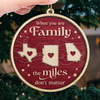 Custom Long Distance Wood Ornament - Personalized Christmas Birthday Gifts For Mom, Dad, Brother, Sister, Kids - Forever Linked, Wherever We Live