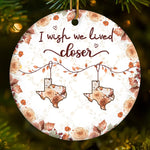 Custom Long Distance Ceramic Ornament - Personalized Best Friend Christmas Birthday Gifts For Women, Besties, Sisters, BFF - Space Between Love Within