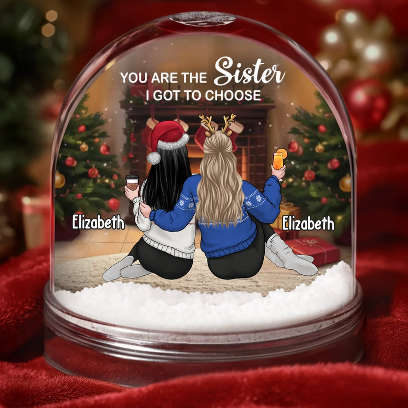 Custom Acrylic Snow Globe - Personalized Best Friend Christmas Birthday Gifts For Women, Besties, Sisters, BFF - Joy Sparkles When We Gather