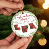 Custom Long Distance Ceramic Ornament - Personalized Best Friend Christmas Birthday Gifts For Women, Besties, Sisters, BFF - No Miles Between Hearts