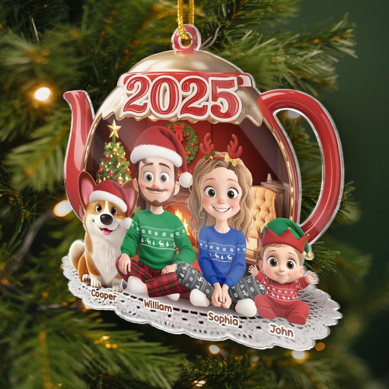 Custom Acrylic Ornament - Personalized Christmas Birthday Gifts For Family, Dog Cat Lovers - Together Tastes Sweeter