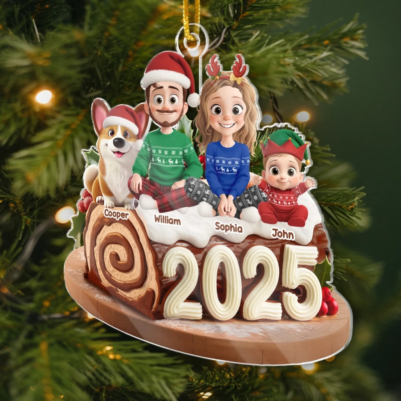 Custom Acrylic Ornament - Personalized Christmas Birthday Gifts For Family, Dog Cat Lovers - Home Baked, Heart Made