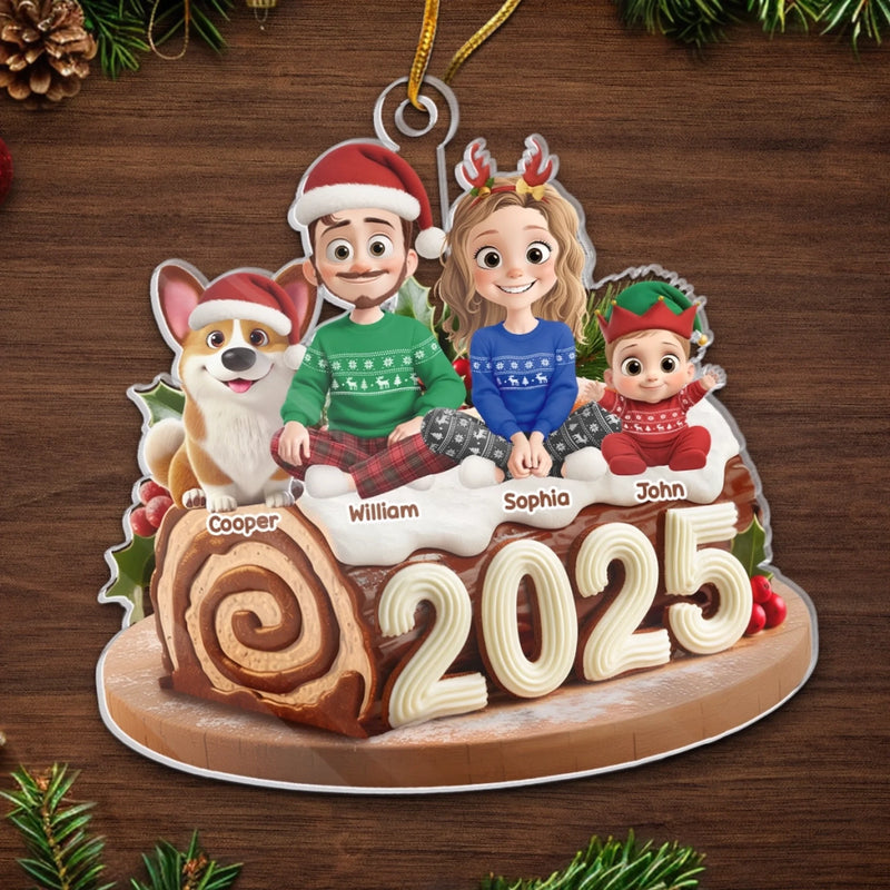 Custom Acrylic Ornament - Personalized Christmas Birthday Gifts For Family, Dog Cat Lovers - Home Baked, Heart Made
