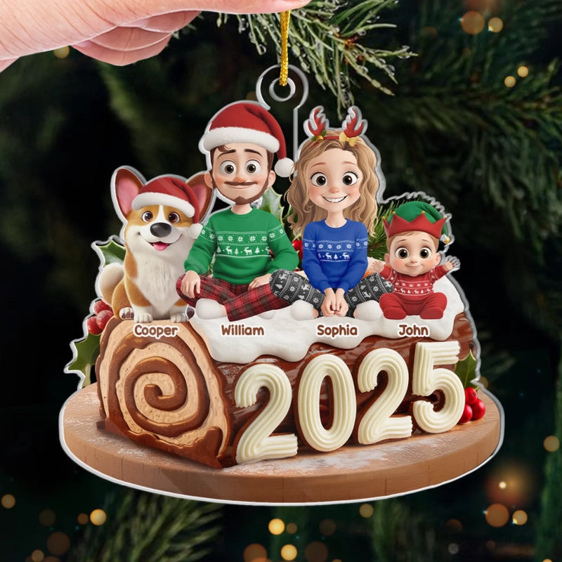 Custom Acrylic Ornament - Personalized Christmas Birthday Gifts For Family, Dog Cat Lovers - Home Baked, Heart Made