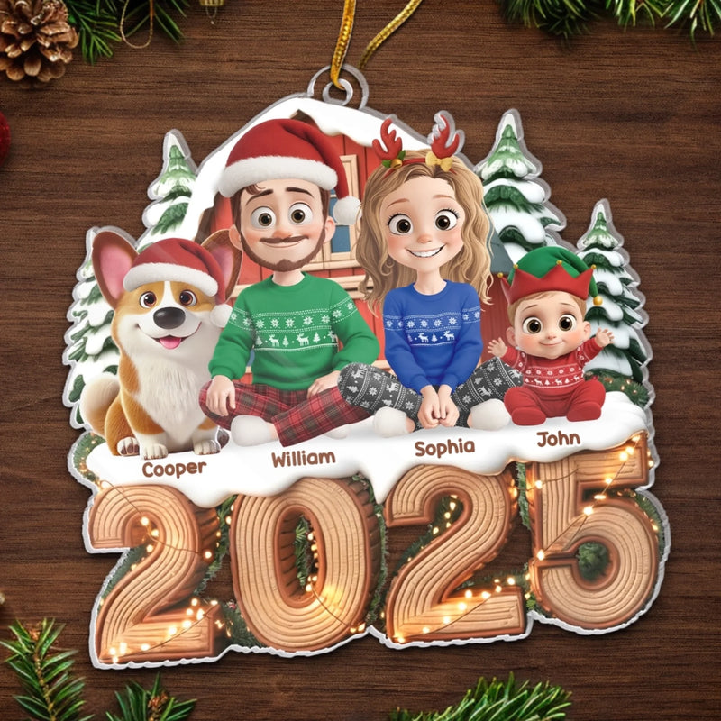 Custom Acrylic Ornament - Personalized Christmas Birthday Gifts For Family, Dog Cat Lovers - Love Lit Every Corner Of Home