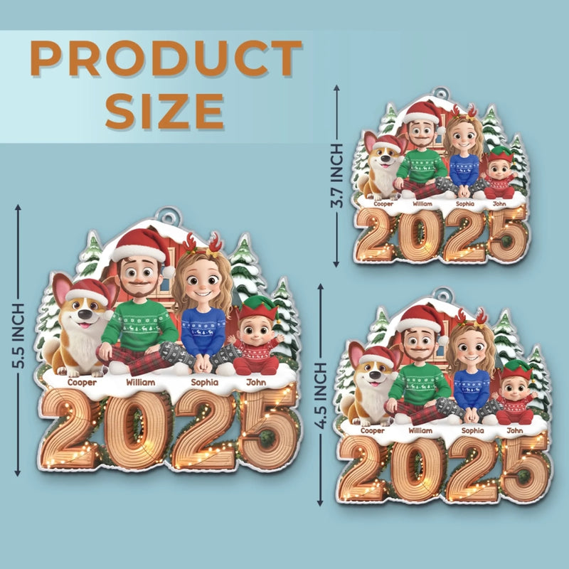 Custom Acrylic Ornament - Personalized Christmas Birthday Gifts For Family, Dog Cat Lovers - Love Lit Every Corner Of Home